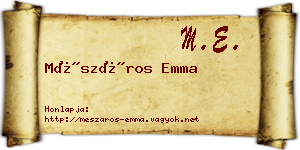 Mészáros Emma névjegykártya